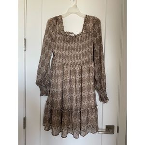 In Loom Puffy Sleeve Boho Dress